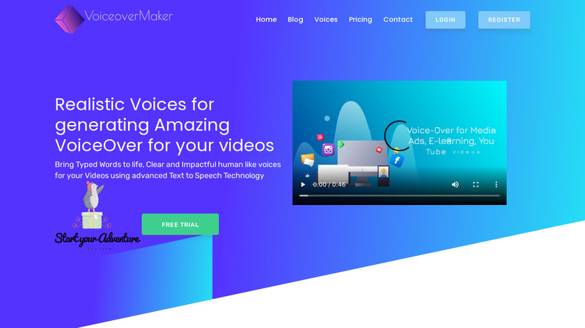 VoiceOverMaker Landing Page