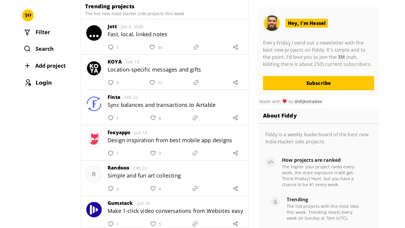 Fiddy Landing page