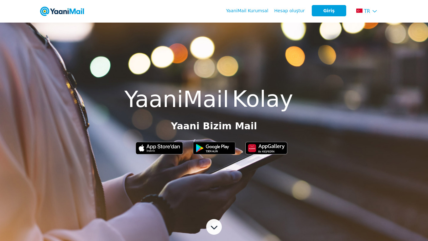 Yaani Mail Landing page