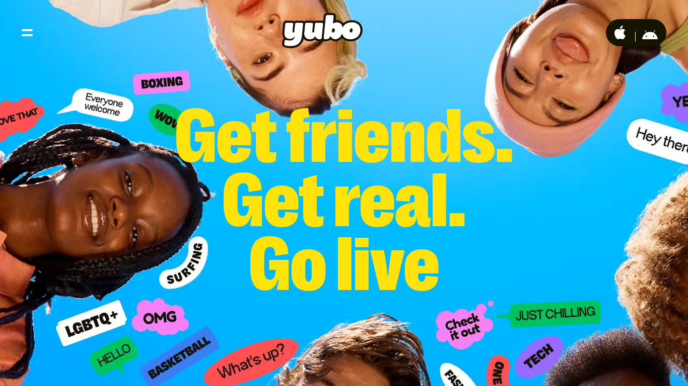 Yubo: Make real friends live Landing page
