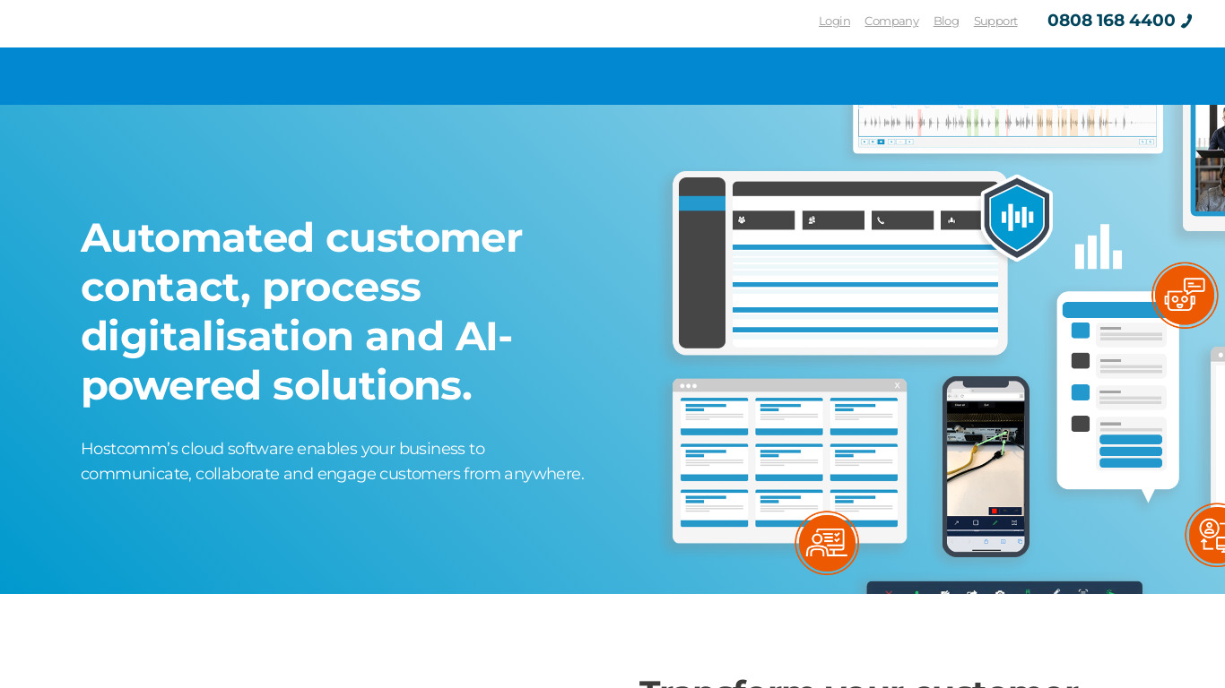 ContactPro Hosted Dialler Landing page