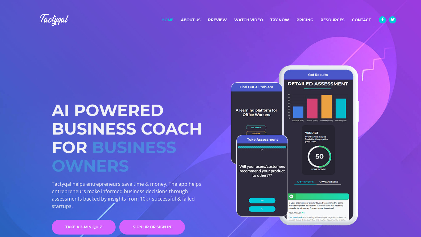 Tactyqal Landing page