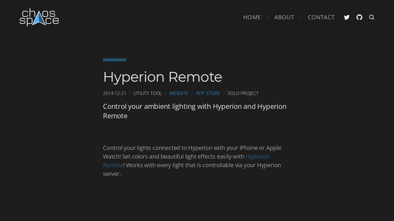 Hyperion Remote Landing page