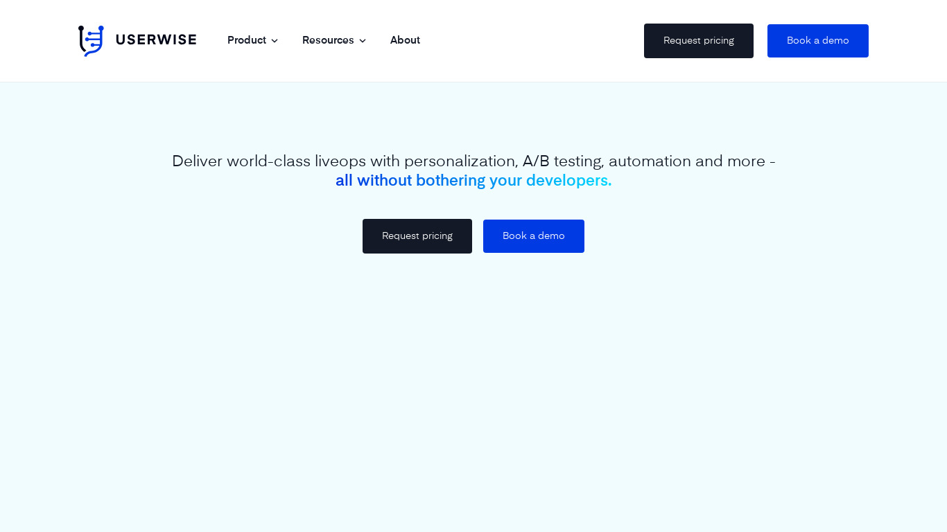 UserWise Landing page