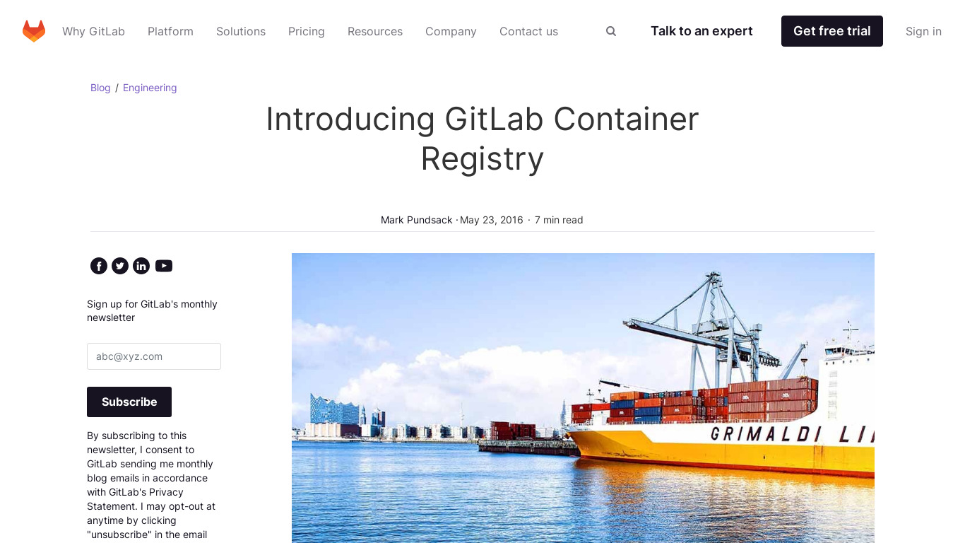Gitlab Container Registry Landing page