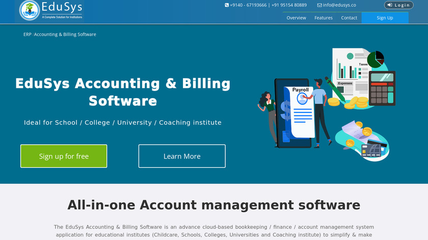 EduSys Accounting & Billing Software Landing Page