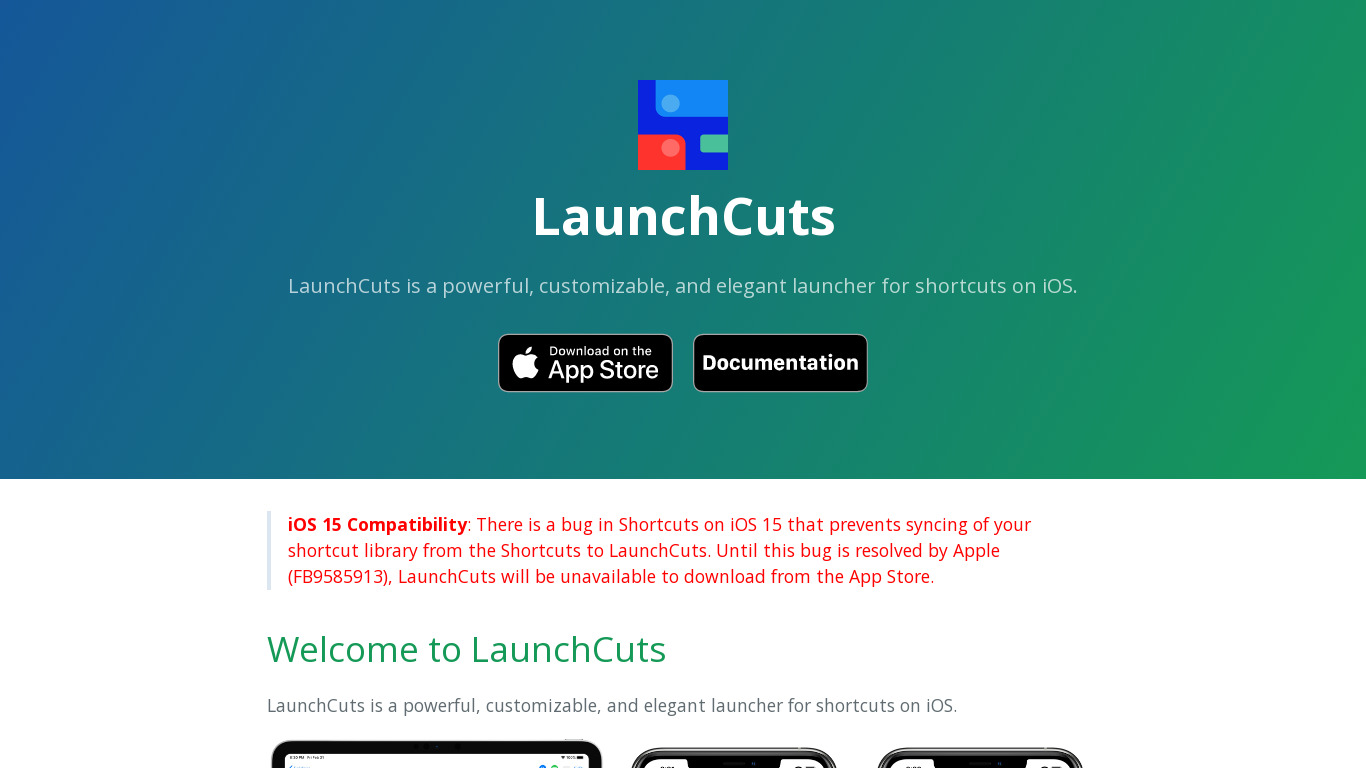 LaunchCuts Landing page