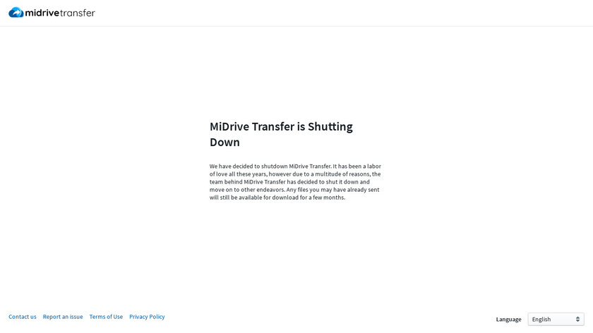 MiDrive Transfer Landing Page