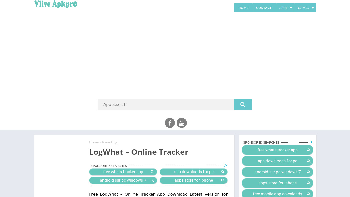 LogWhat – Online Tracker Landing page