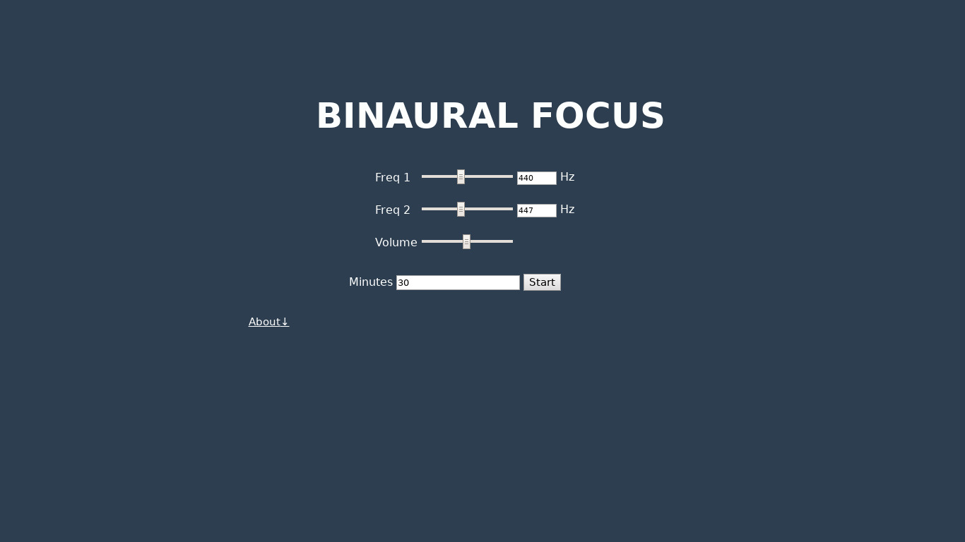 Binaural Focus Landing page