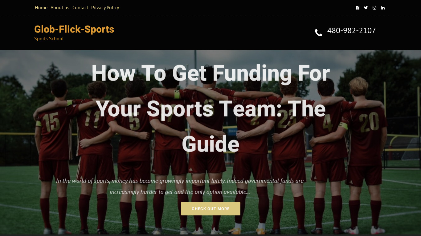 Sports Flick Landing page