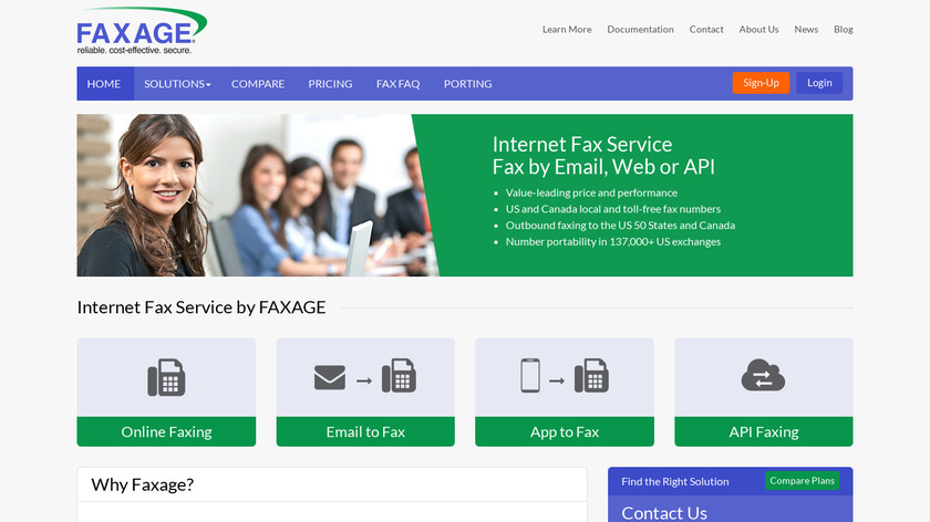 FAXAGE Landing Page