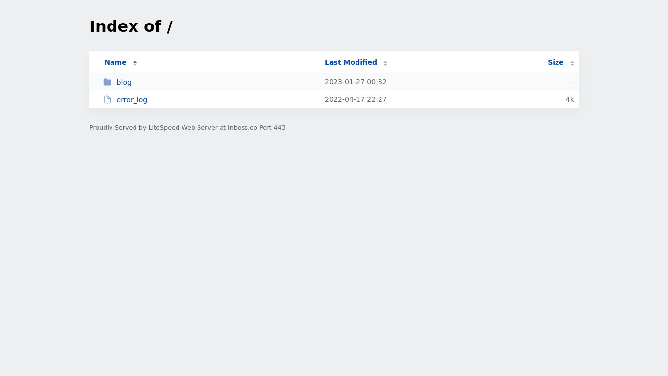 Inboss Landing page