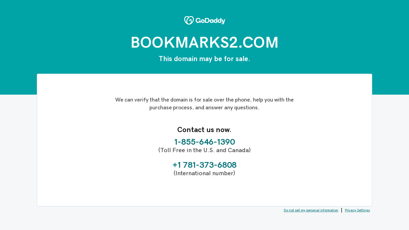 Bookmark2 Landing page