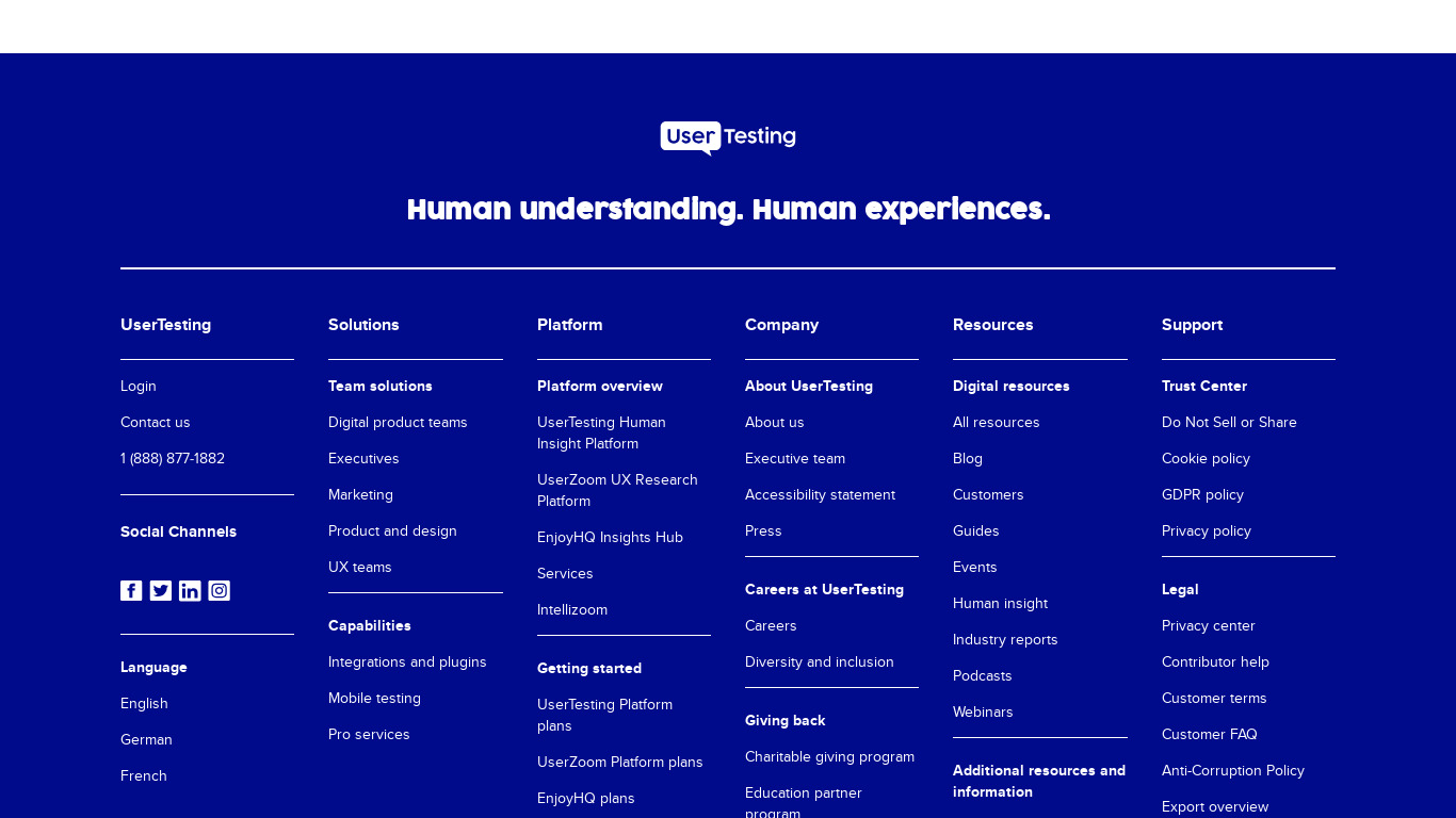 UserTesting Integration Landing page