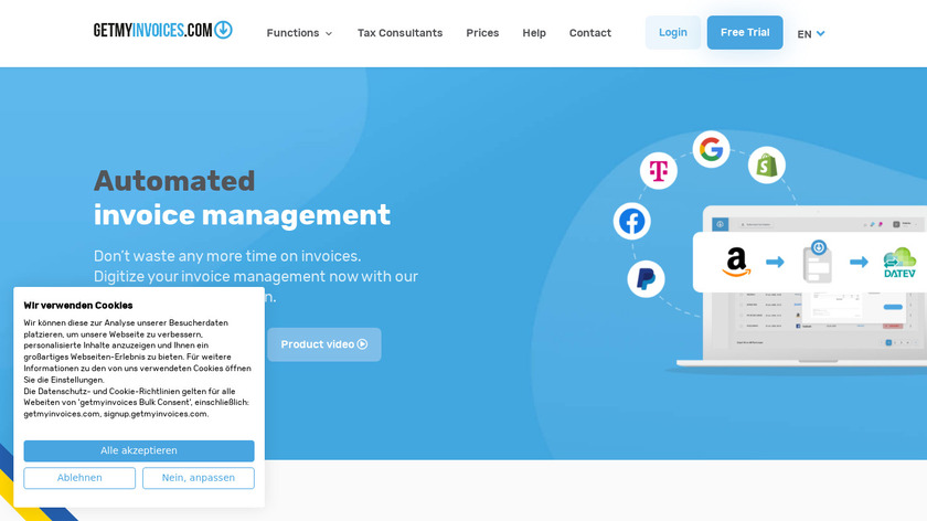 GetMyInvoices Landing Page