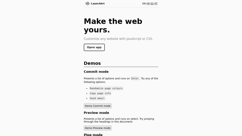 Launchlet Landing Page