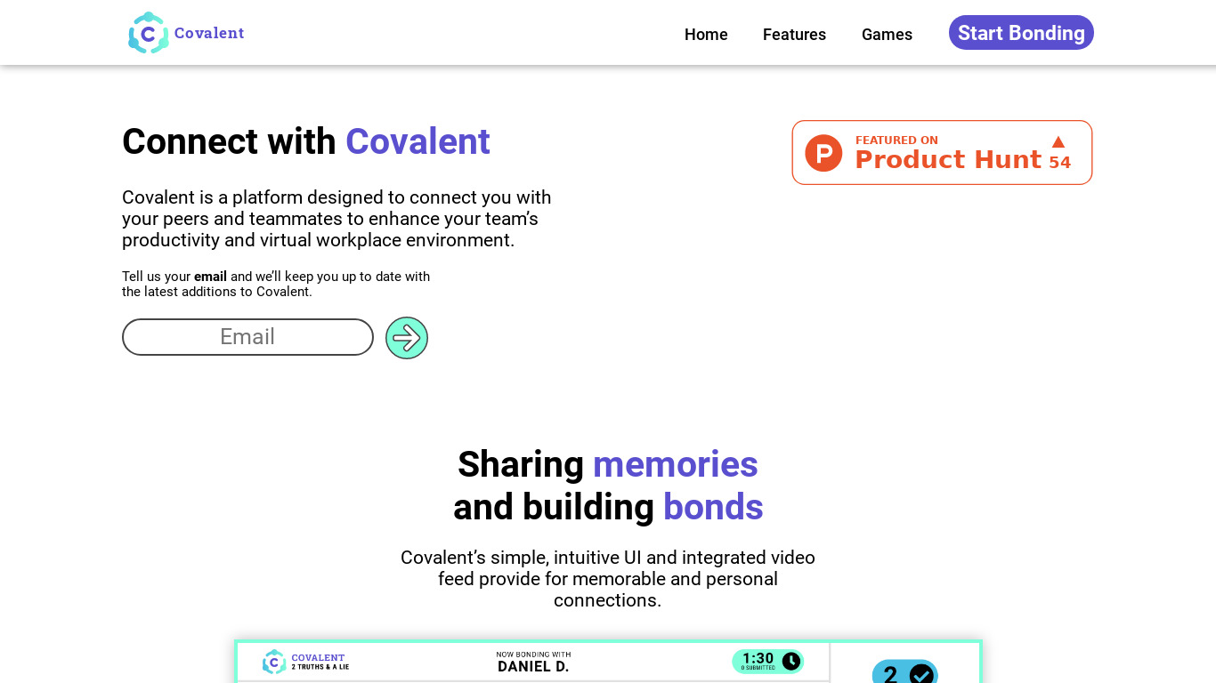Covalent Landing page