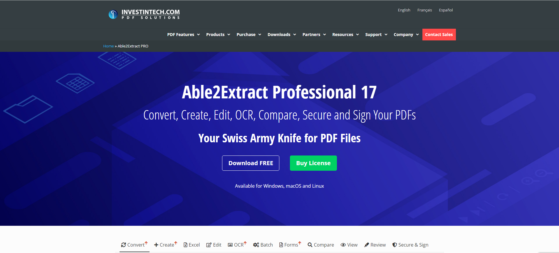 Able2Extract Professional Landing page