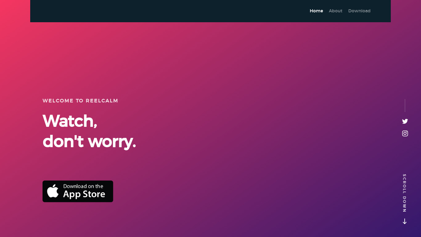 ReelCalm Landing page