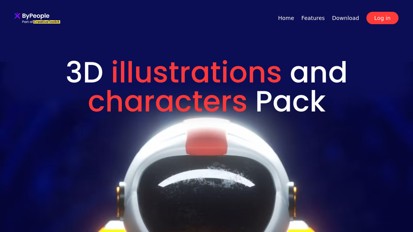 3D characters & illustrations set Landing Page