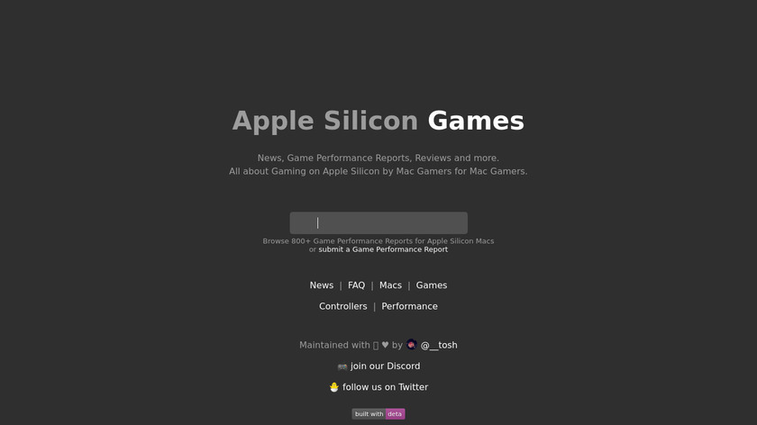 Apple Silicon Games Landing Page