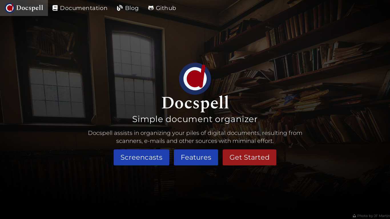 Docspell Landing page
