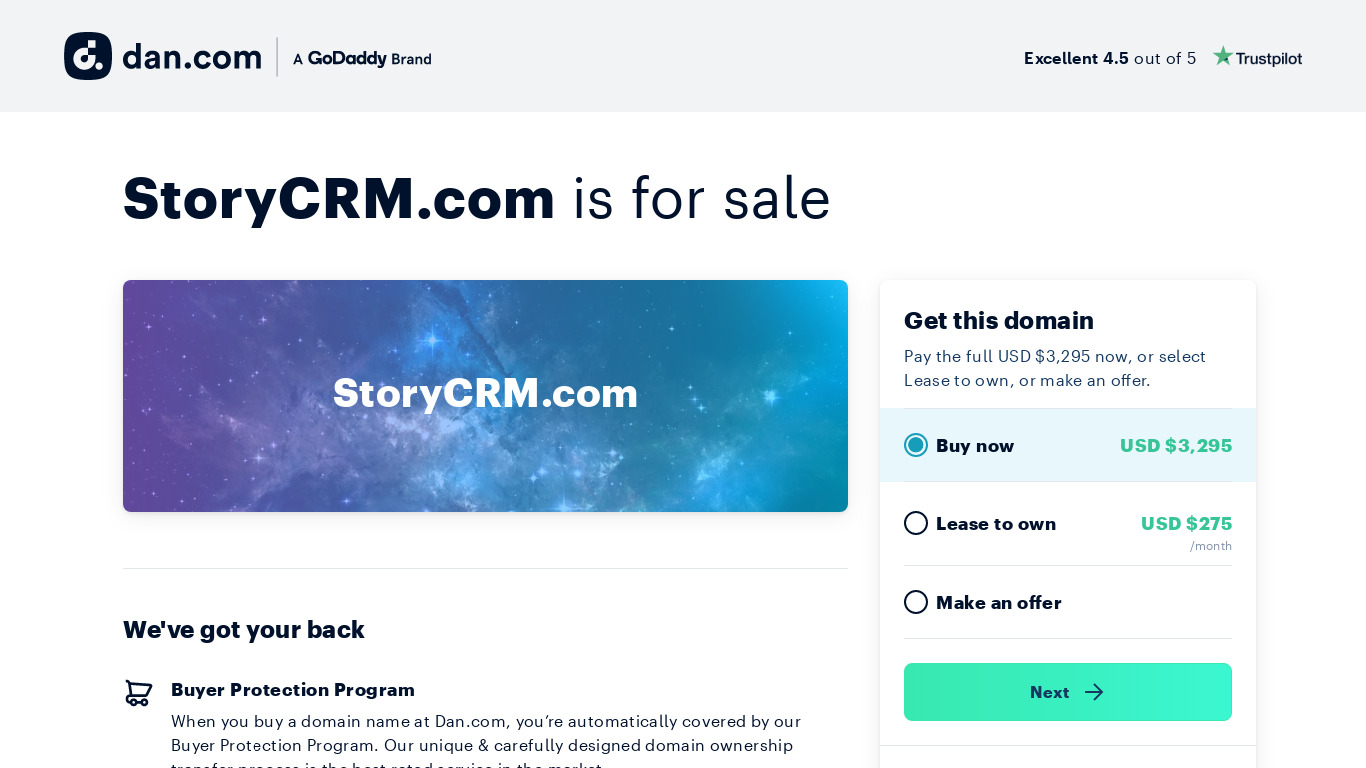 Story CRM Landing page