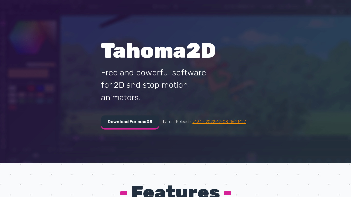 Tahoma2D Landing page