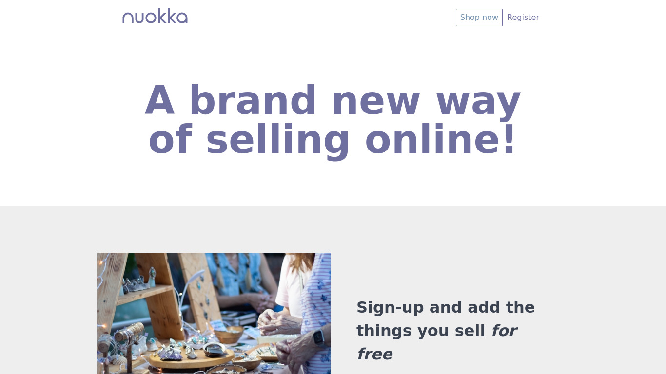 Nuokka Landing page