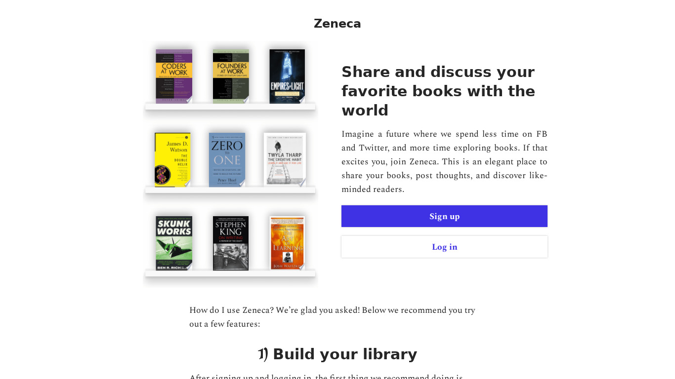 Zeneca Landing page