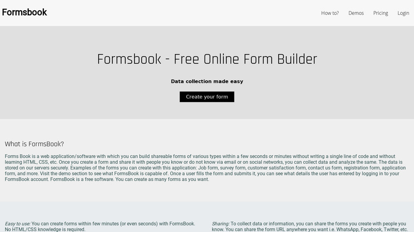 Forms Book Landing Page