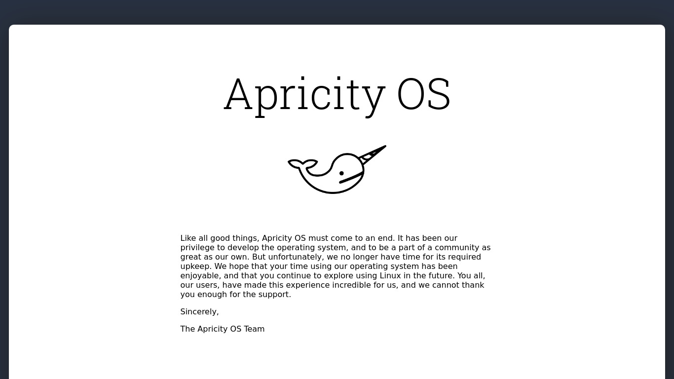 Apricity OS Landing page