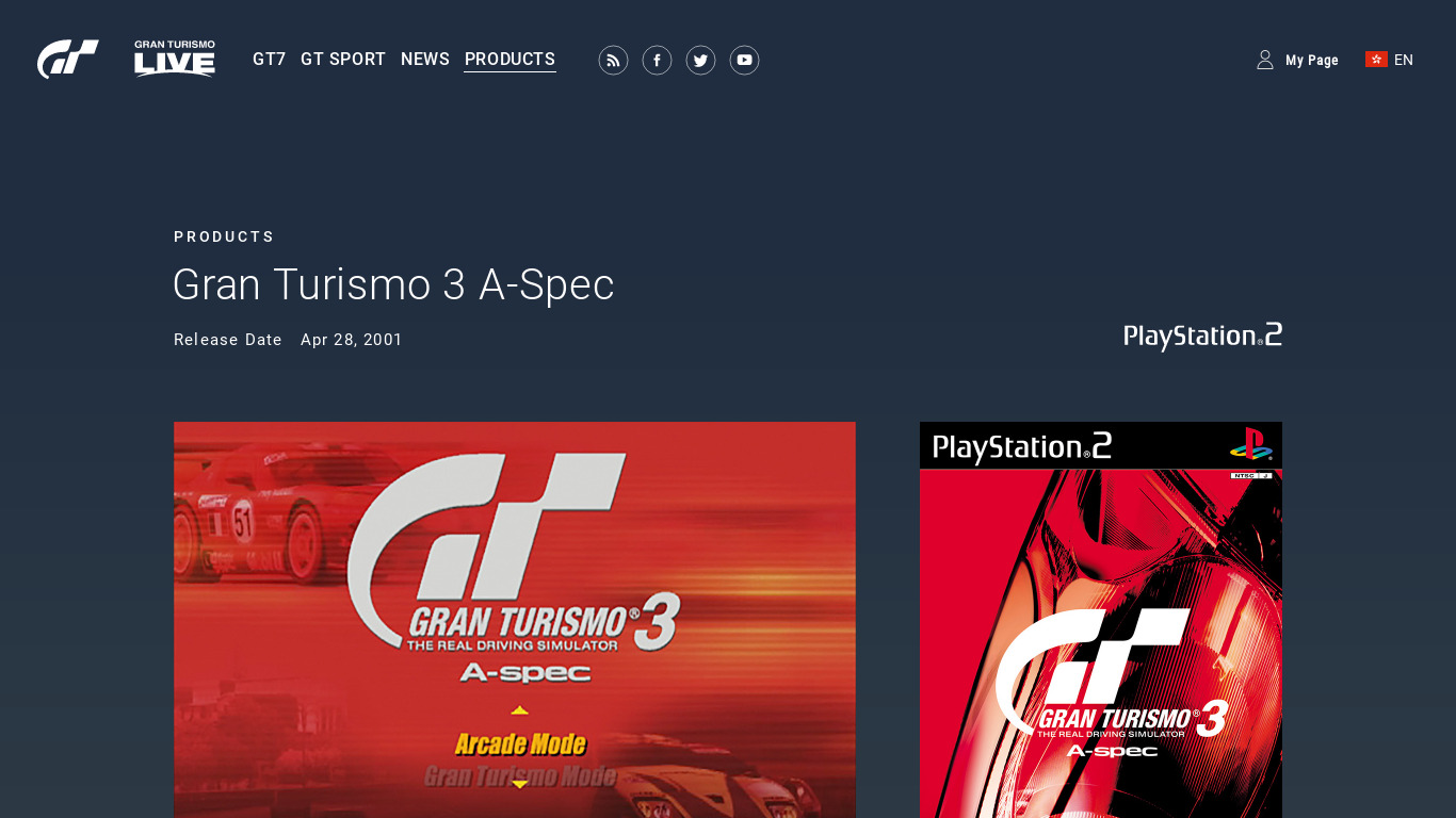 Gran Turismo 3: A-Spec Landing page