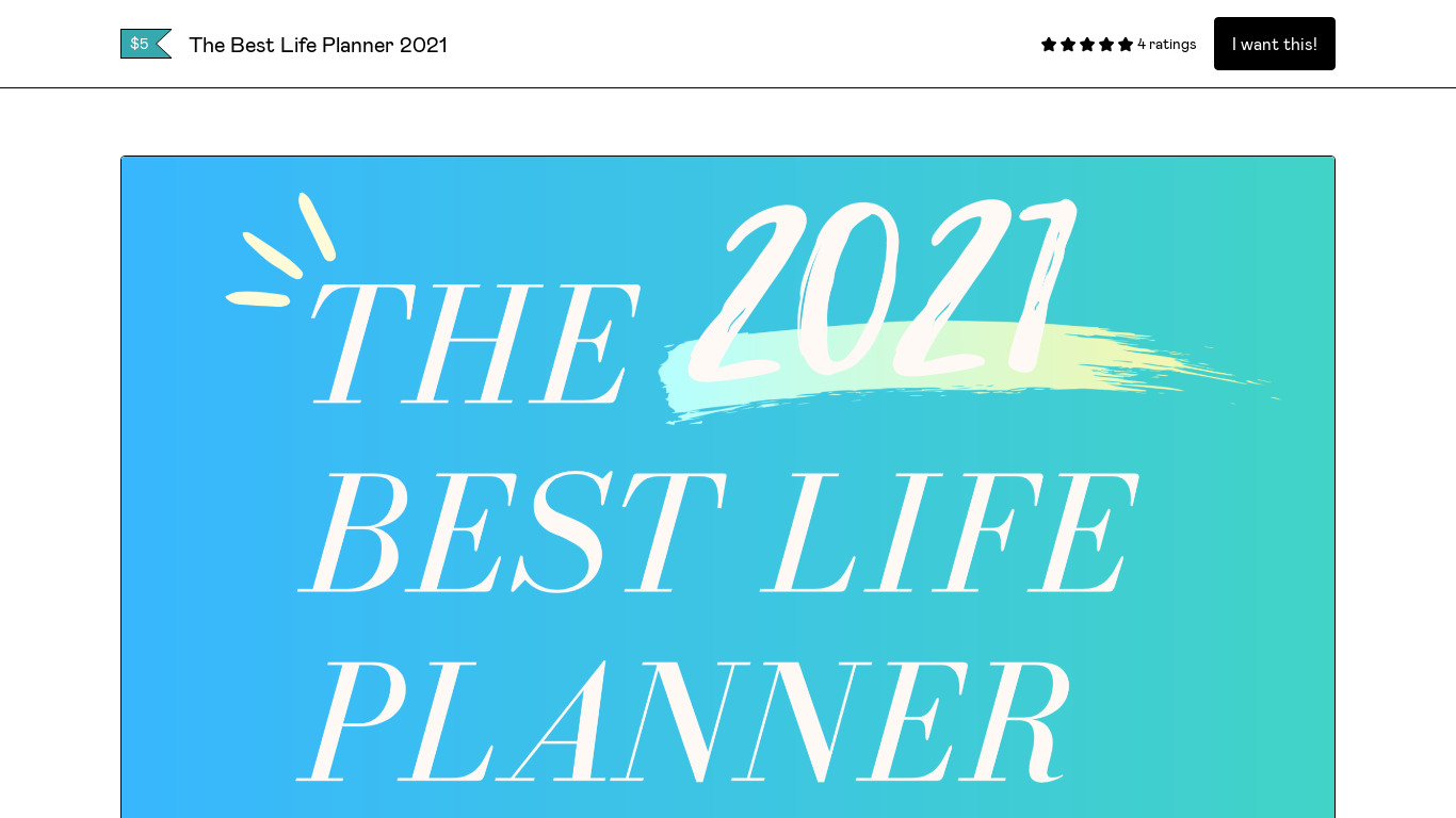 The Best Life Planner 2021 Landing page