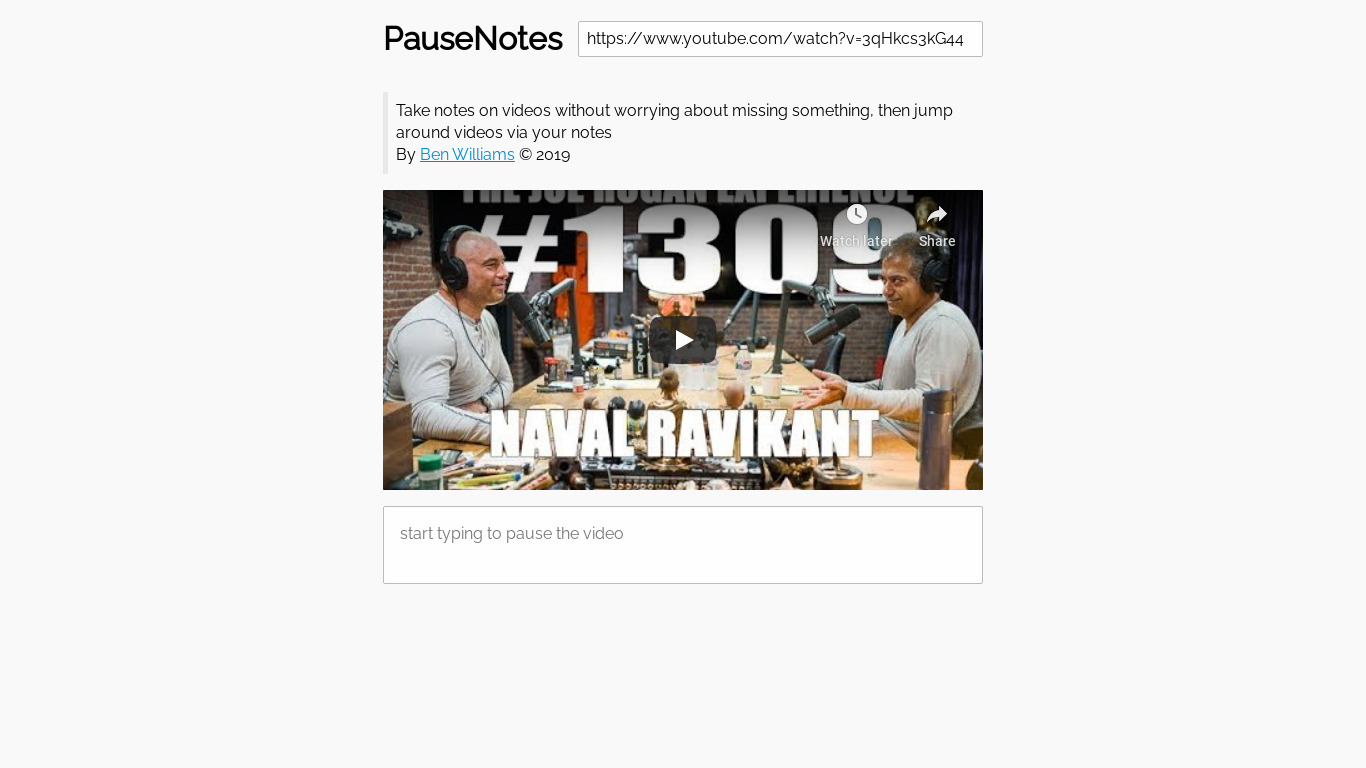 PauseNotes Landing page