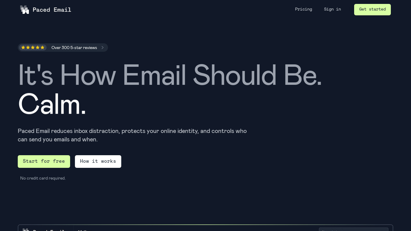 Paced Email Landing page