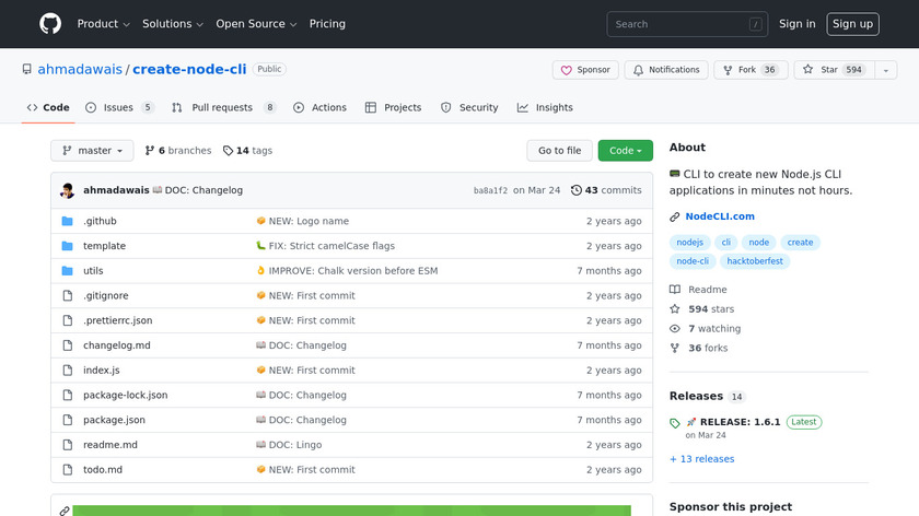 Create Node CLI Landing Page