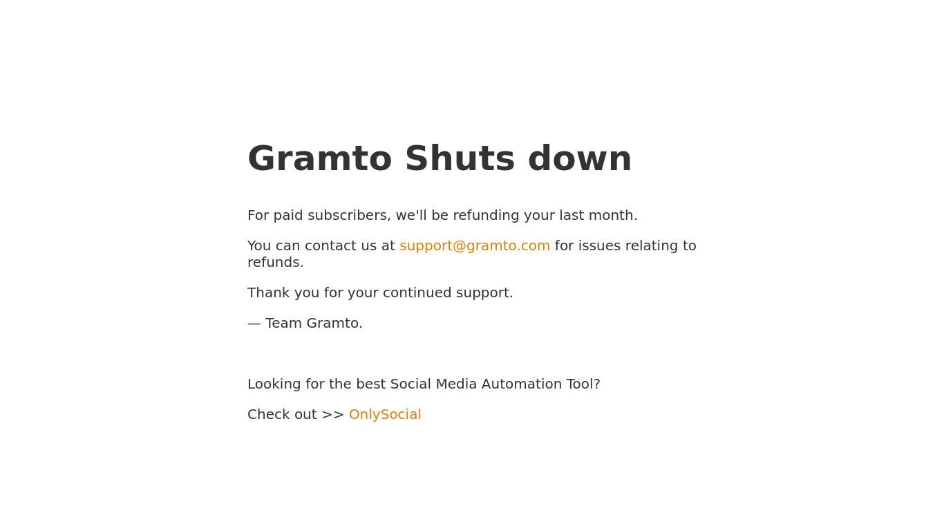 Gramto Landing page