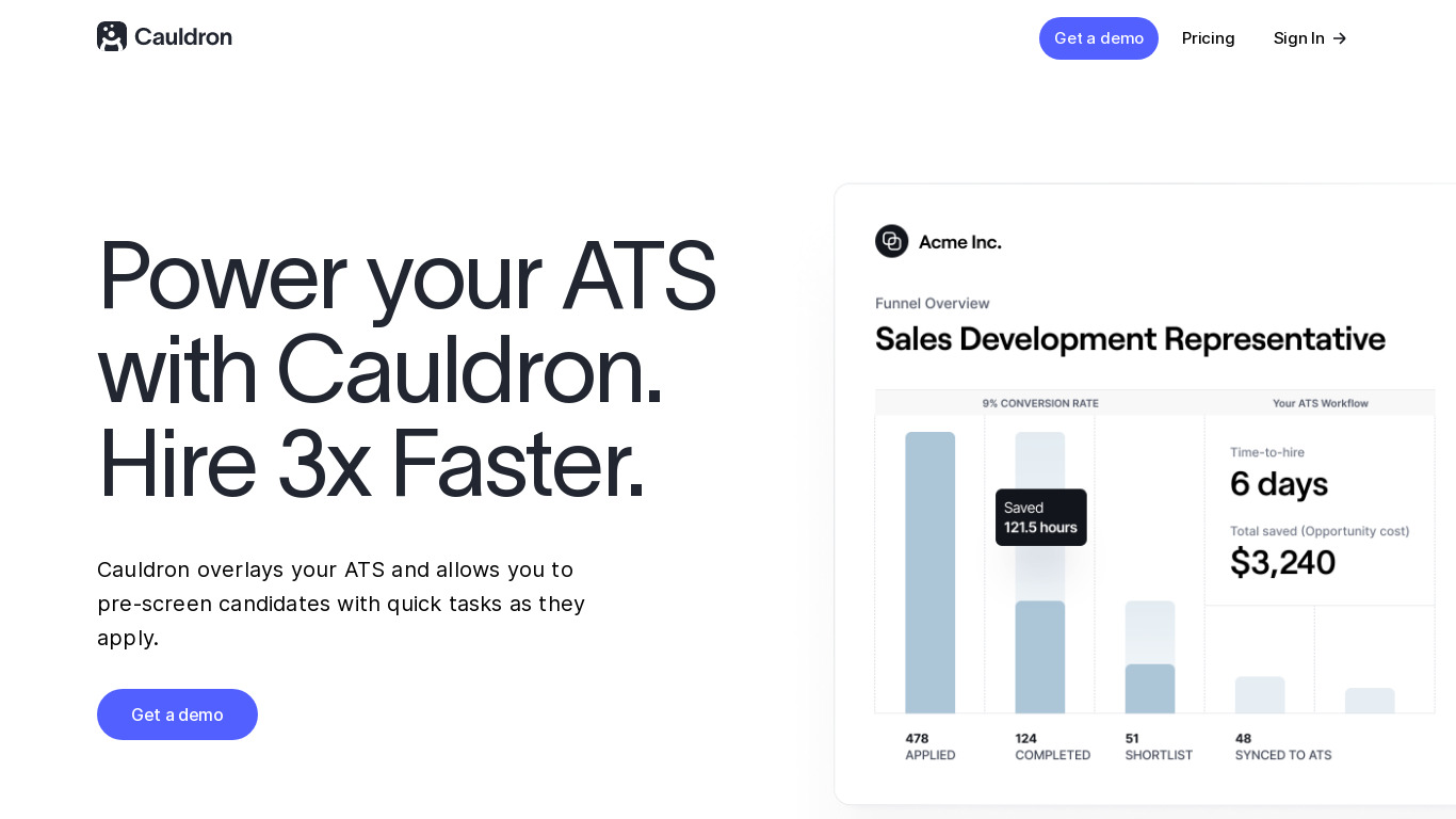 Cauldron Landing page