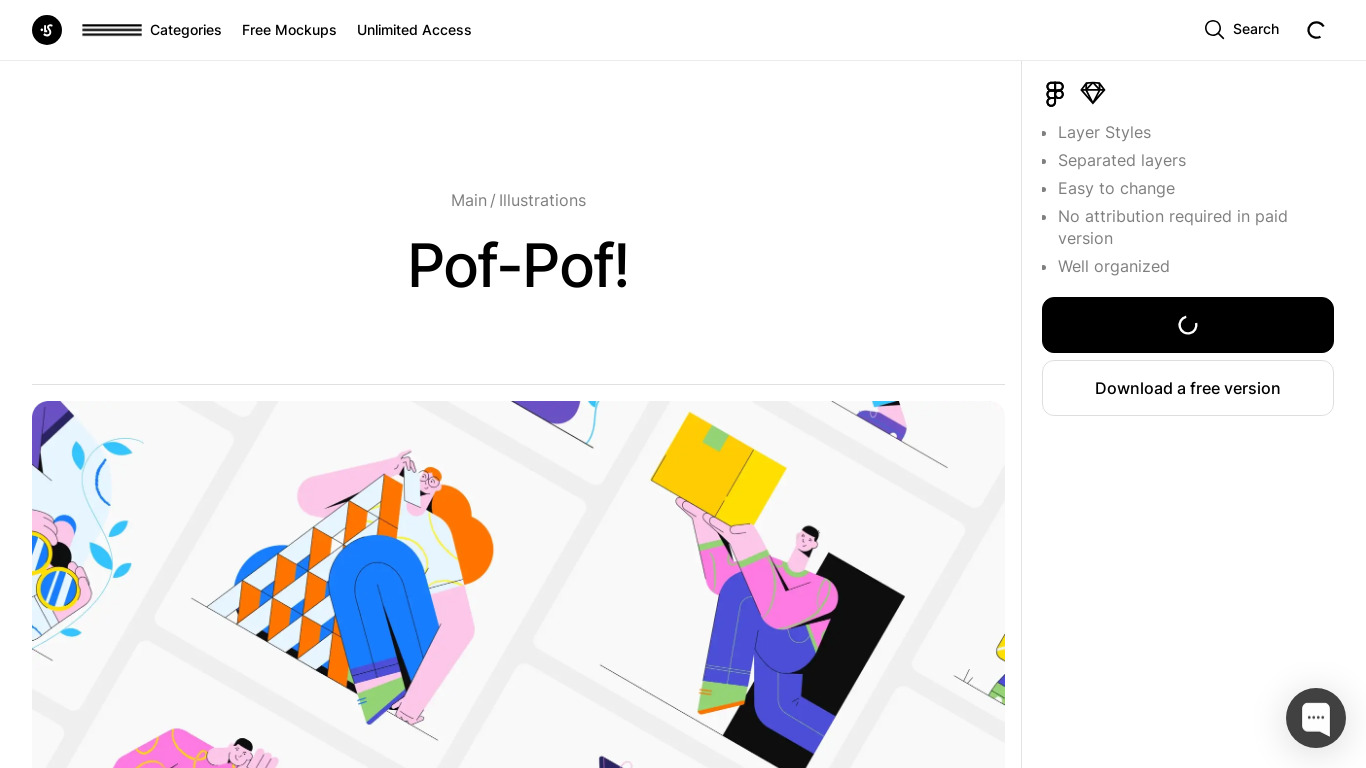 Pof-Pof Illustration Kit Landing page