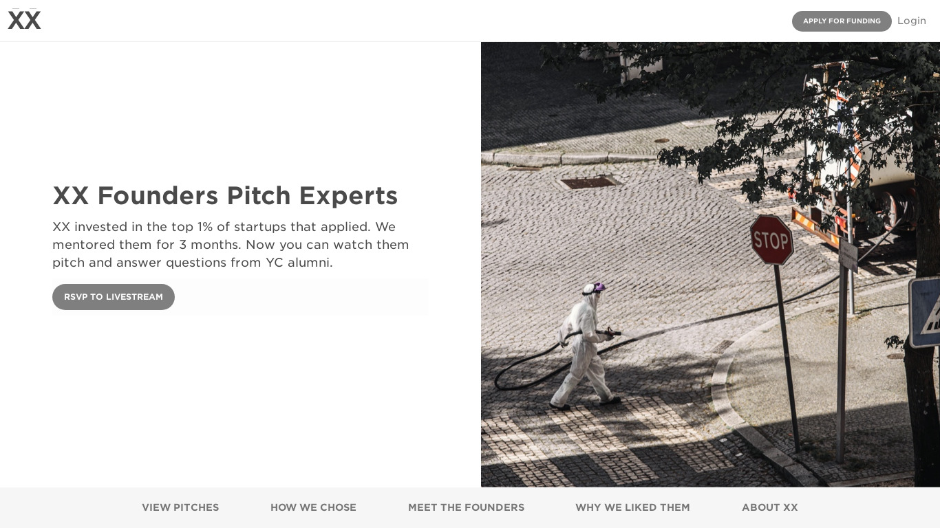 COVID-19 Demo Day by XX Landing page
