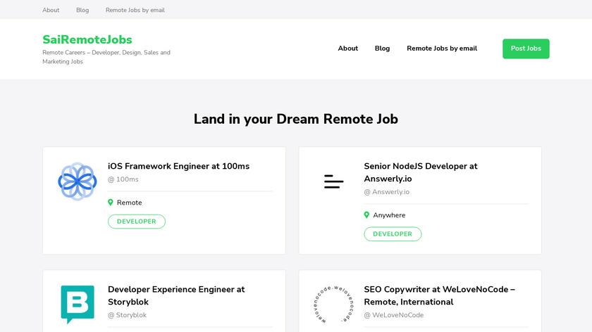 Sai Remote Jobs Landing Page