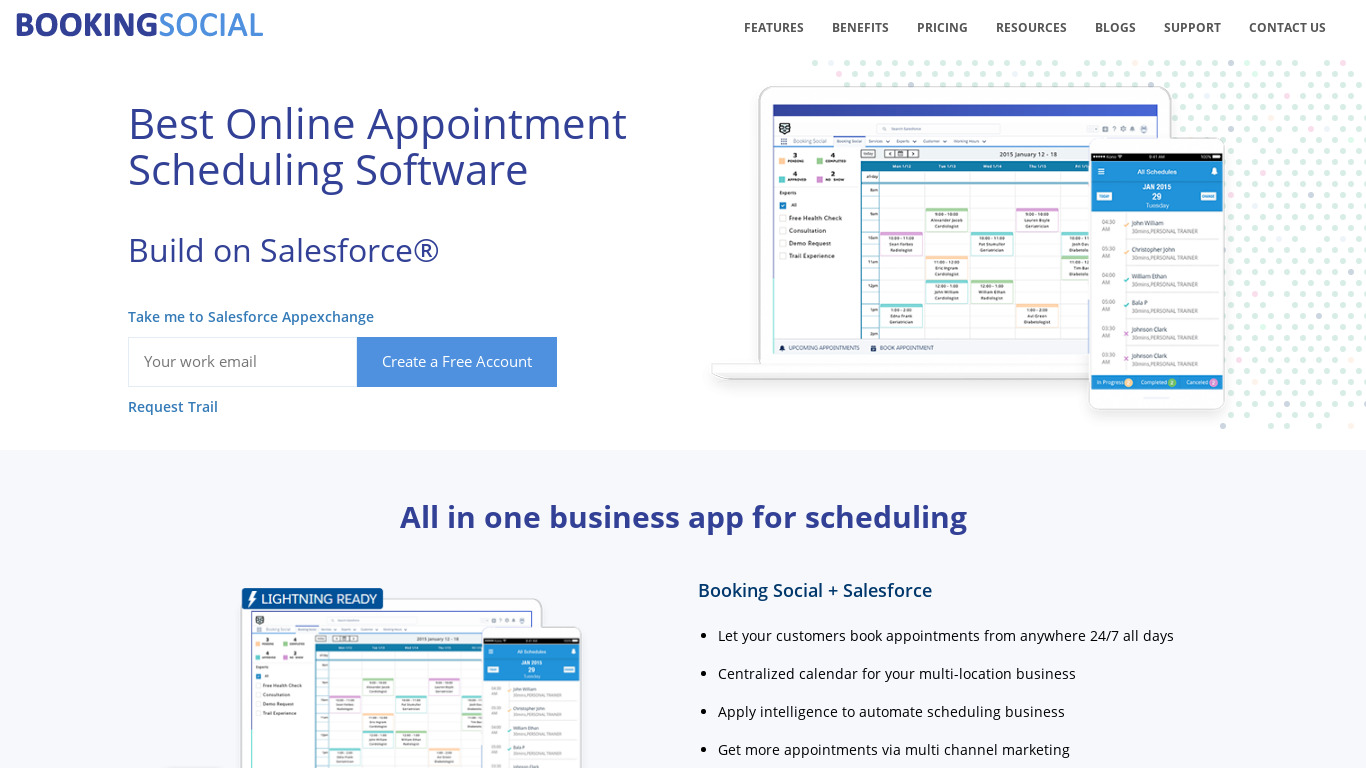 Booking Social Landing page