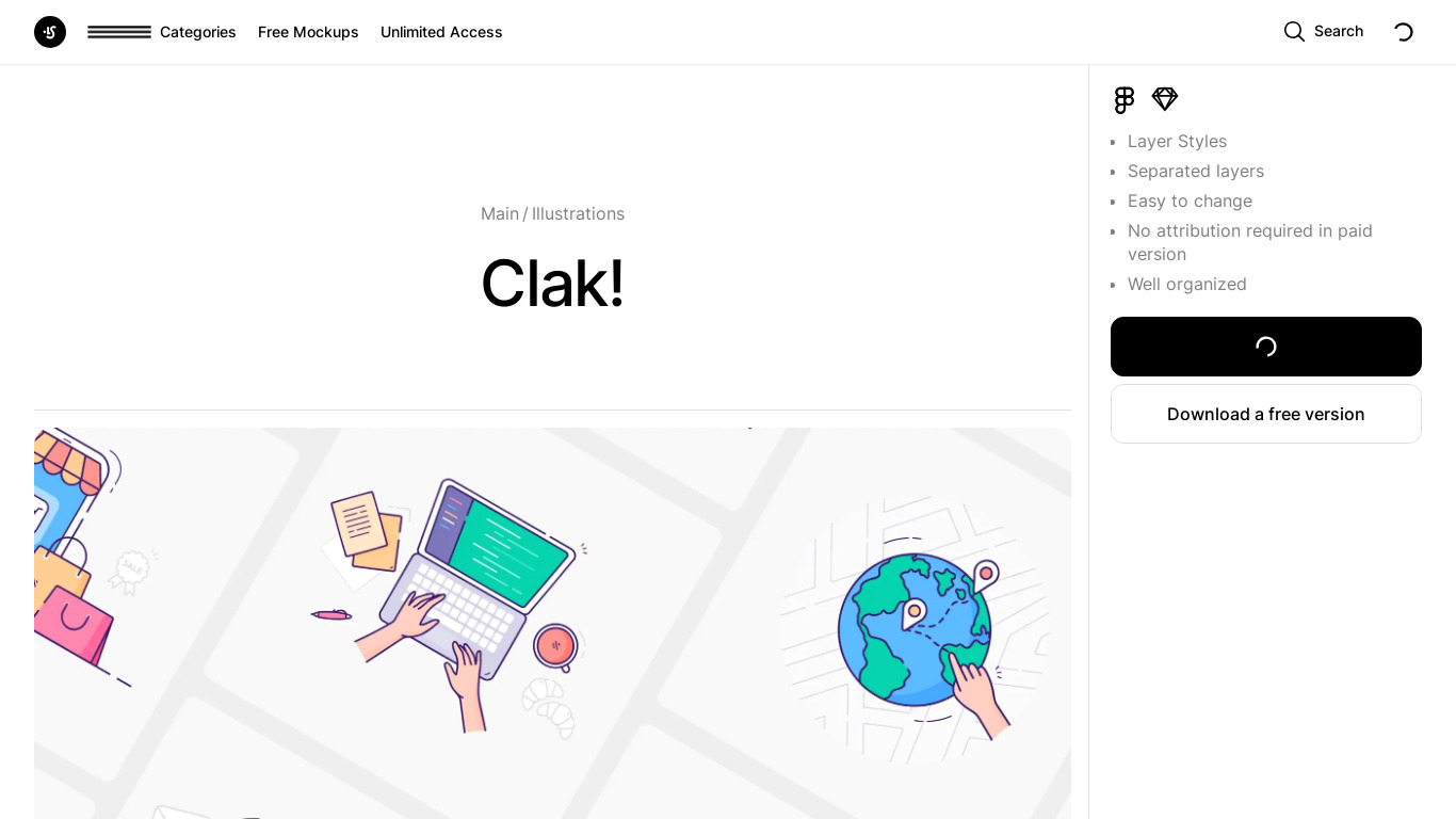 Clak by ls.graphics Landing page