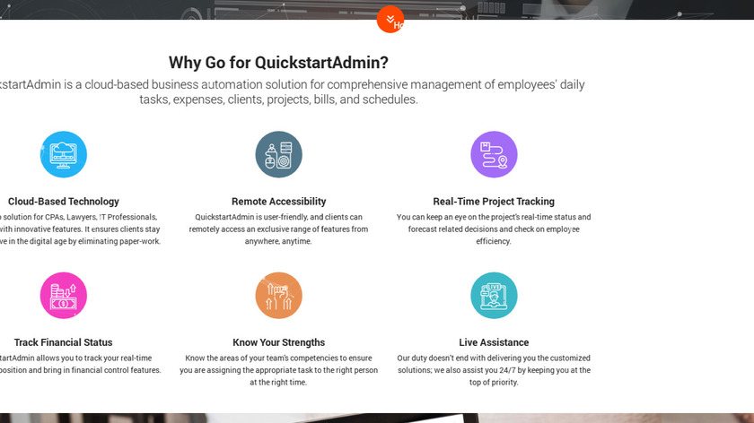 QuickStart Admin Landing Page