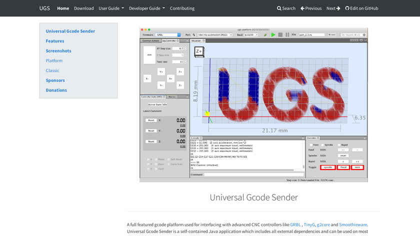 Universal Gcode Sender Landing Page