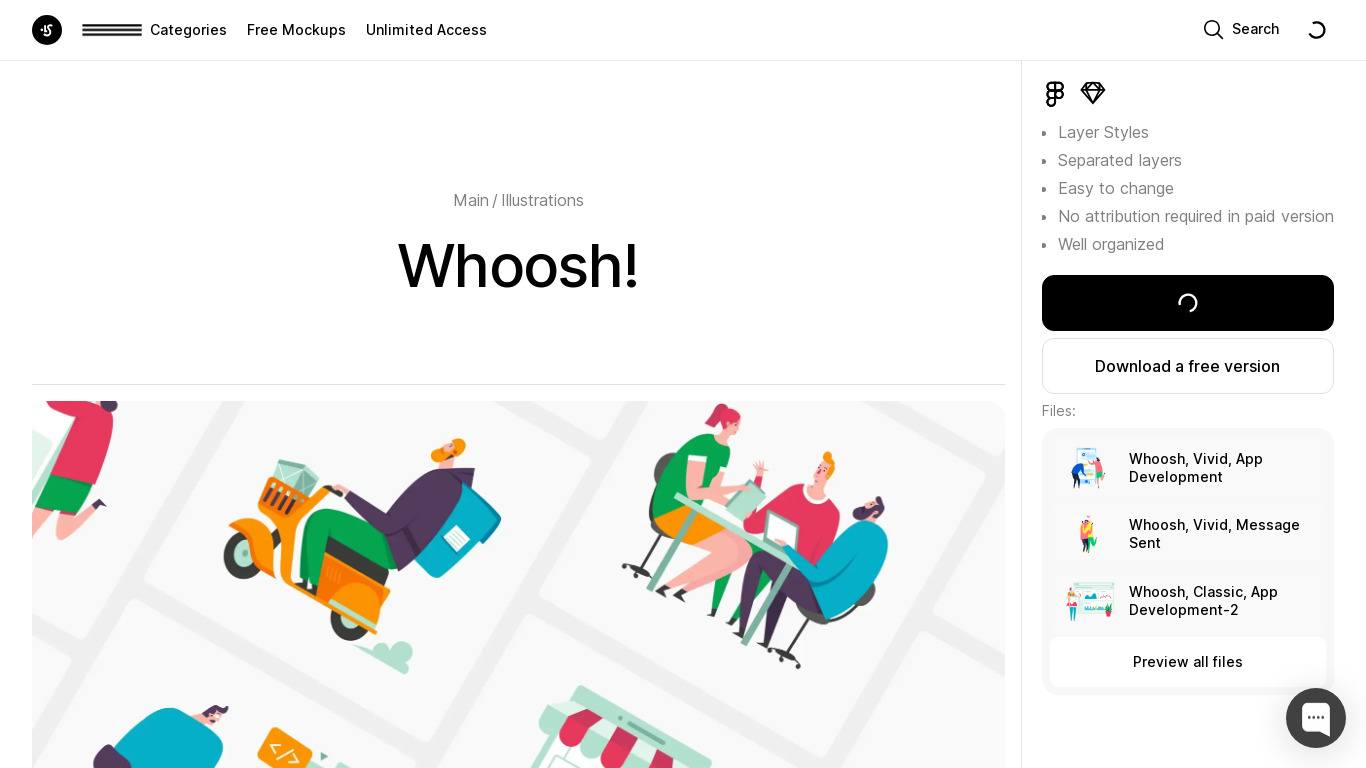 Whoosh by ls.graphics Landing page