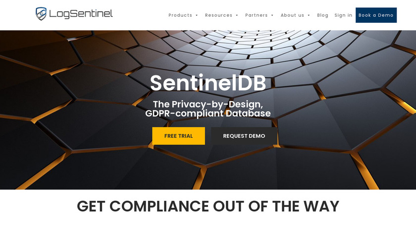 logsentinel.com SentinelDB Landing Page