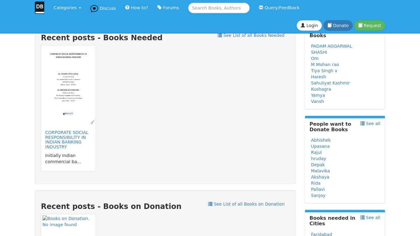 donate-book.org Landing page
